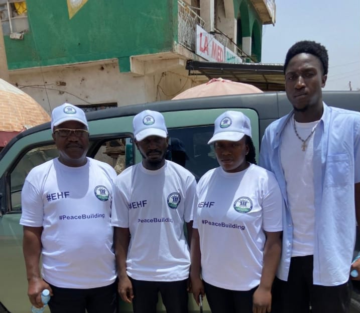 EHF peacebuilding team during humanitarian visit to Anguwan Rukuba